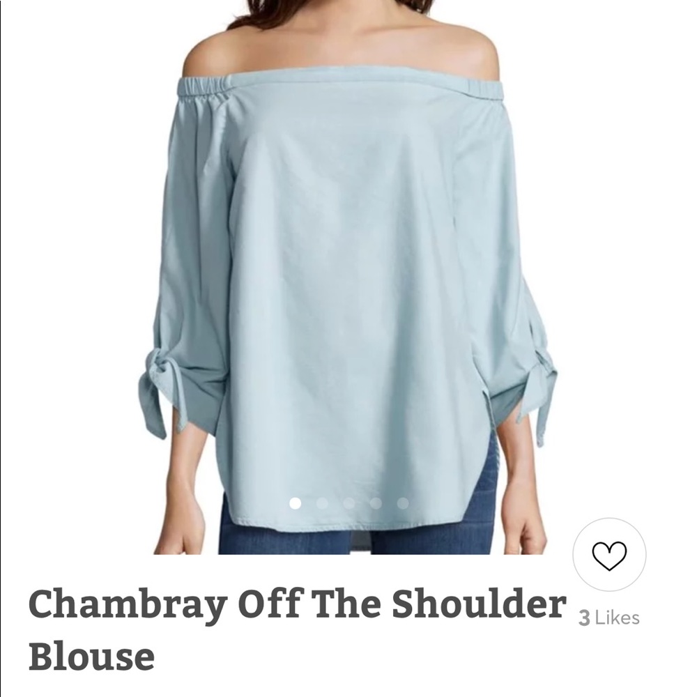 Chambray off the shoulder blouse